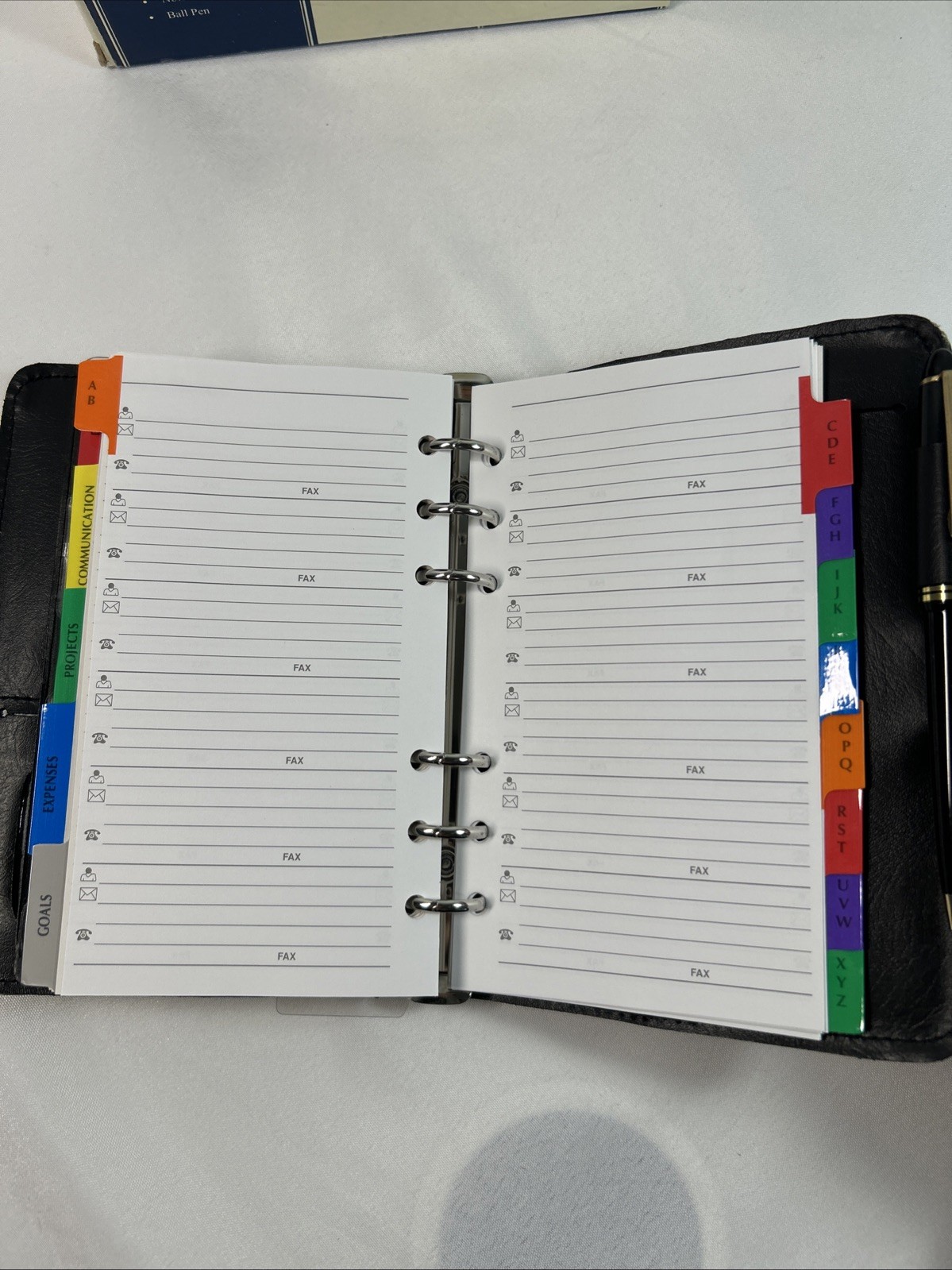Black Business Leather Personal Calculator Organizer Folder Memo