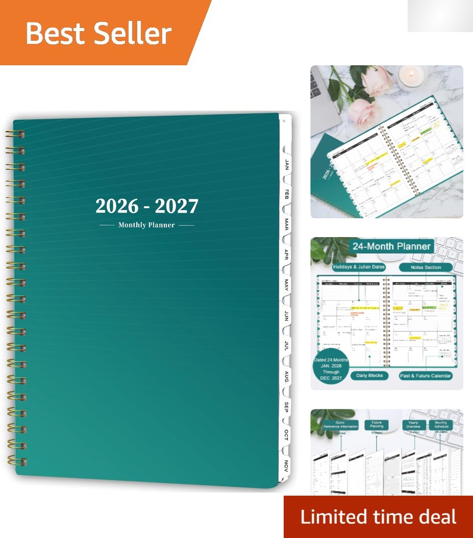 Comprehensive 2026-2027 Planner – 8.5″x11″, Waterproof Cover, Ideal for Students