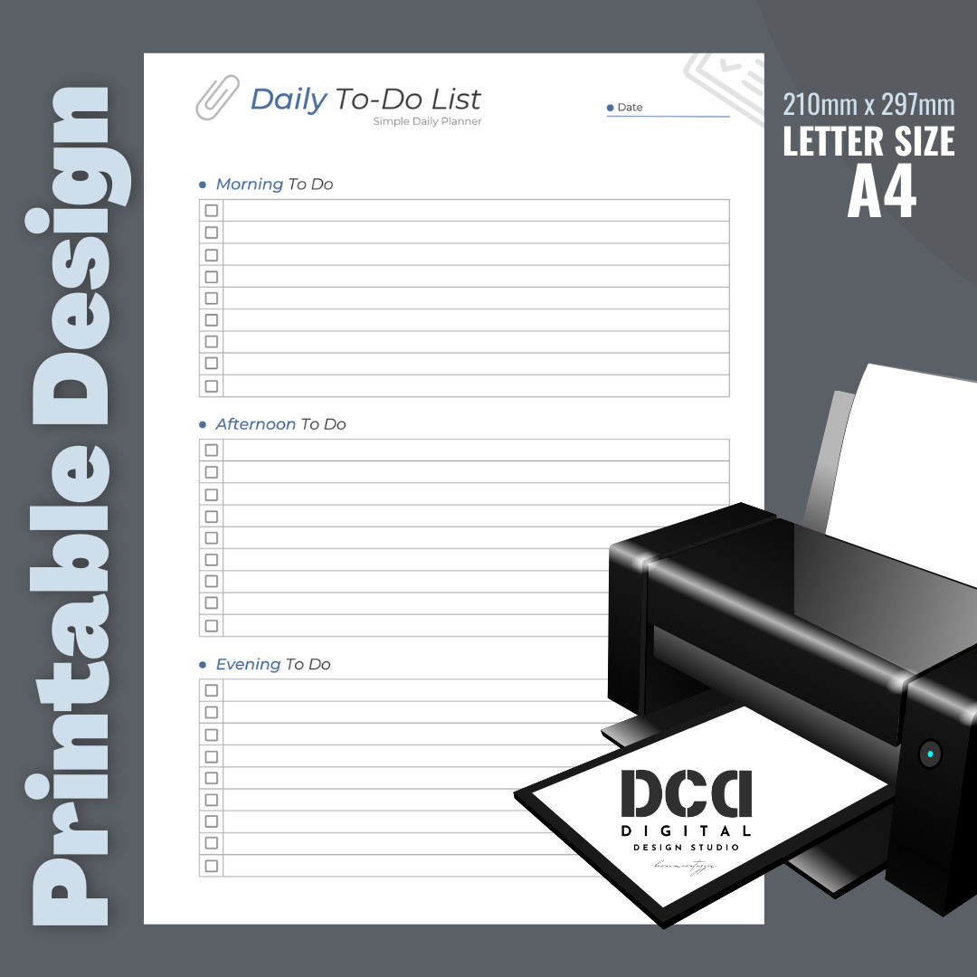 Printable Daily Digital Planner, Printable To-Do List, Digital product