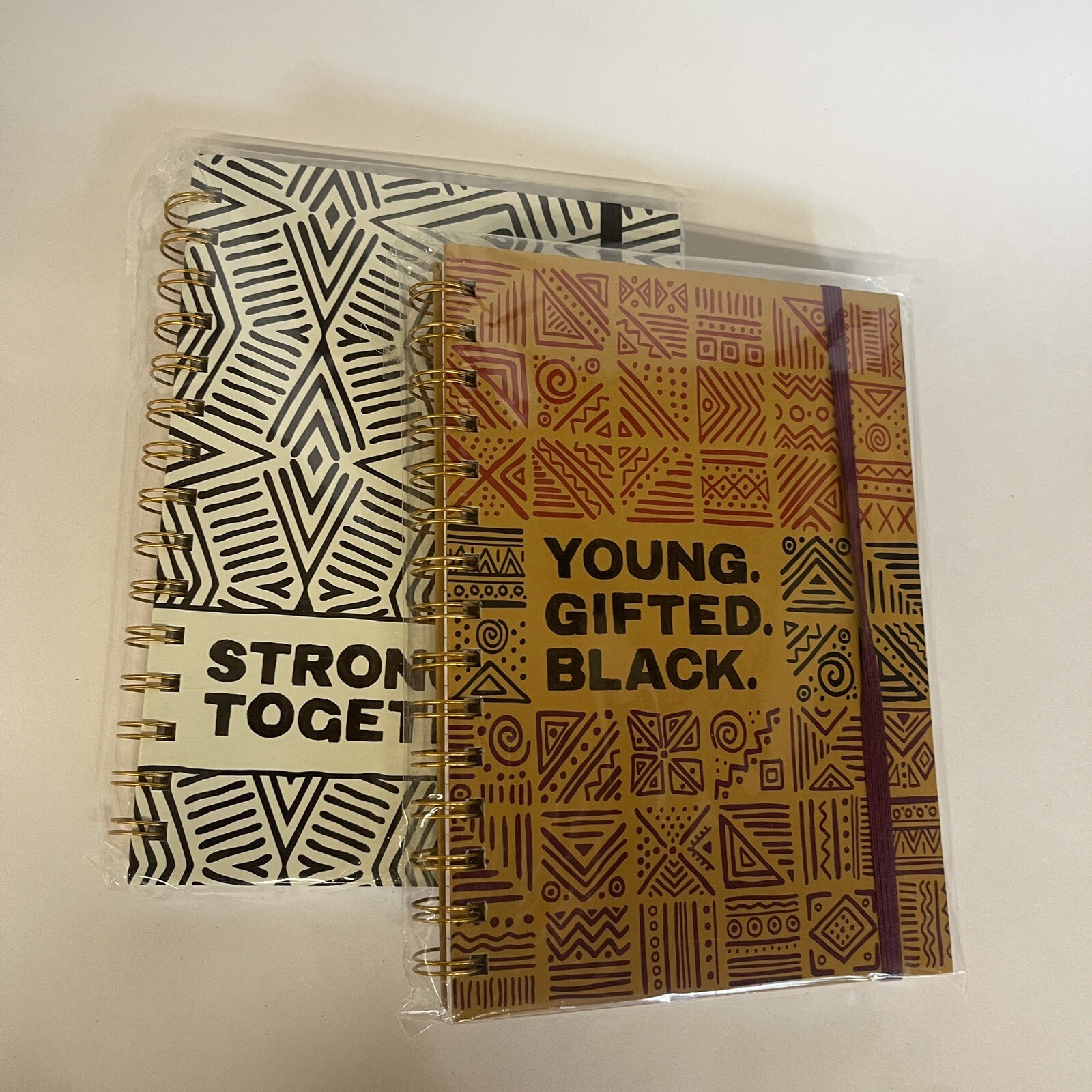 2 Black Lives Matter, 6×8” Notebooks 100 Pages, Abstract patterns White & Brown