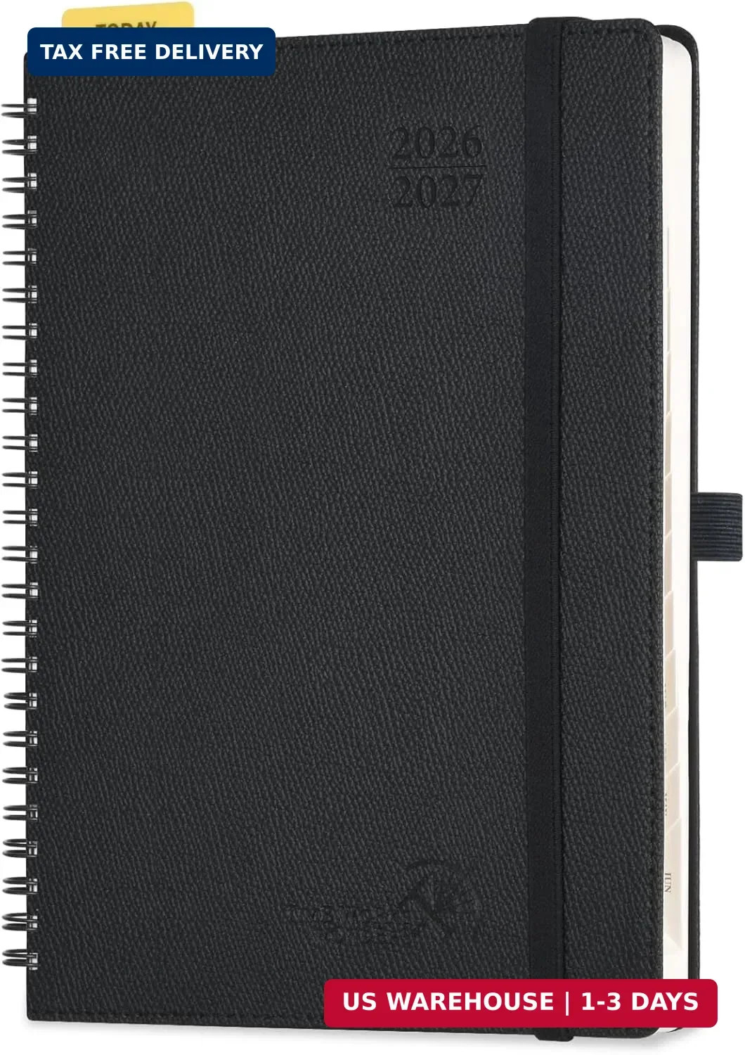 POPRUN 2026-2027 Academic Weekly Planner, 6.75″ x 8.75″ Horizontal Daily Book Ca