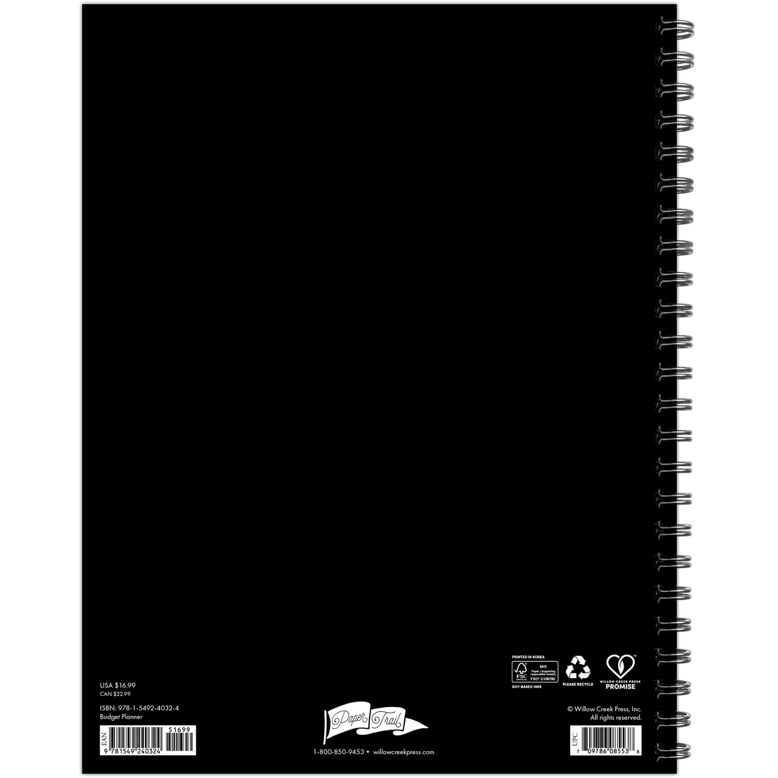 Budget 8.5″ x 11″ Undated Monthly Planner