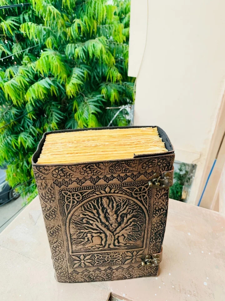 Tree of Life Leather Journal Notebook (600 Pages)- Genuine Leather Antique Vi