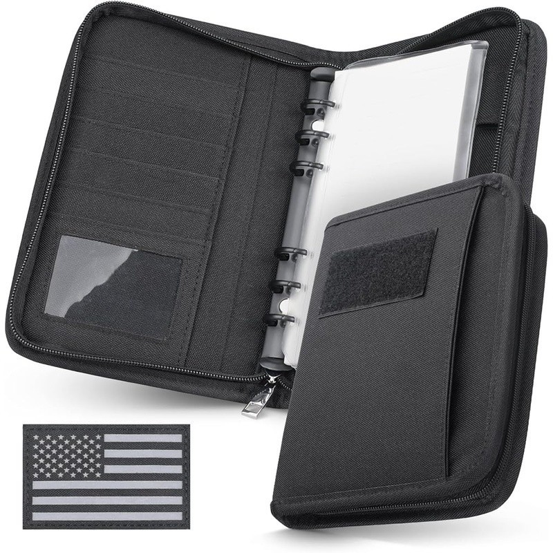 Refillable 6-Ring Binder Notebook Military Grade Portable Organizer W/ Zipper US