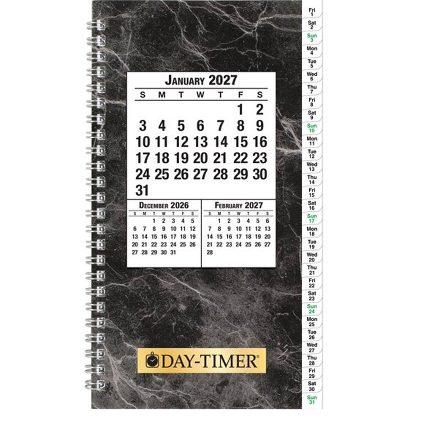 Day-Timer Jan27-Dec27, 2-Page/Day INDEXED Planner PKT 3-1/2 x 6-1/2″ EXTRAS