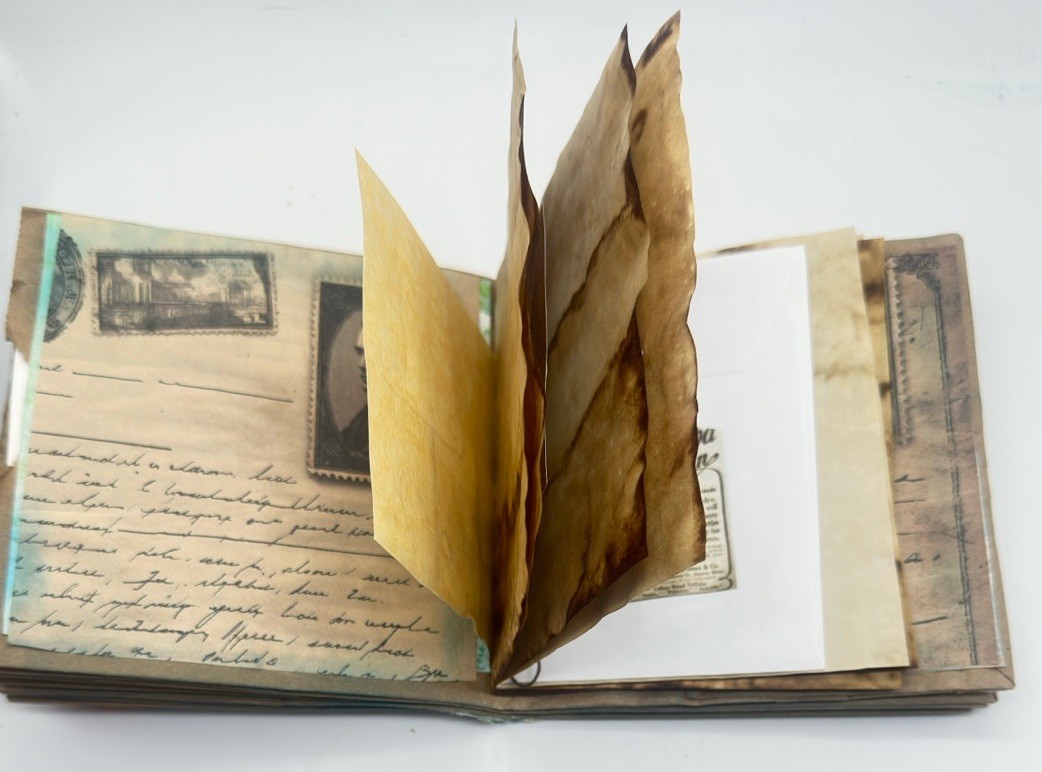 Hand Made Junk Journal Let You Heart Be Your Guide Theme Coffee Dyed Paper