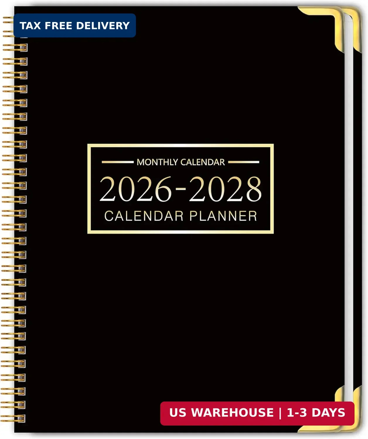 Monthly Planner 2026-2028, 36-Month Calendar, 8.5″ x 11″, Spiral Bound | Metal C