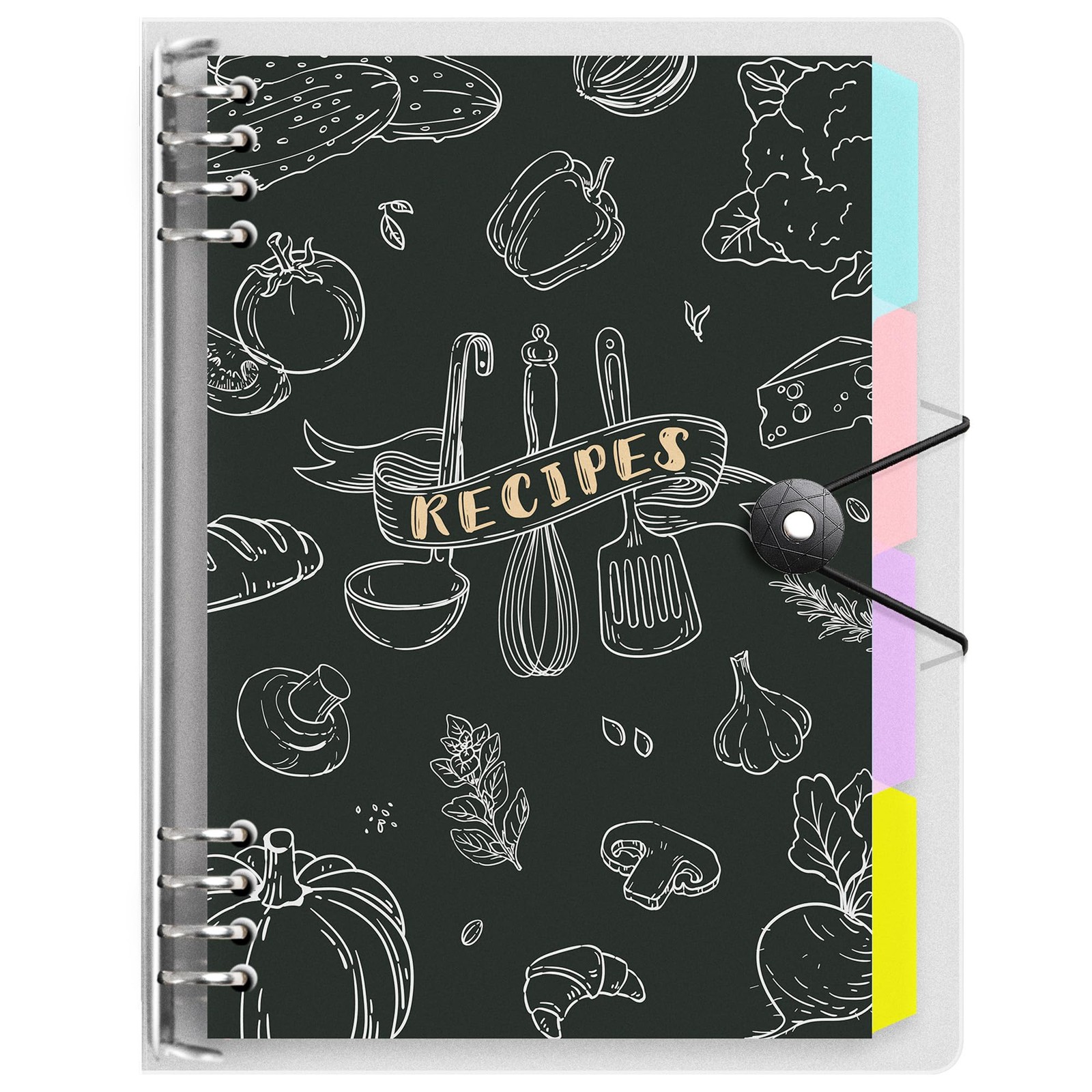 Blank Recipe Book Food Journal PVC Binder Notebook 120 Pages 100gsm Paper