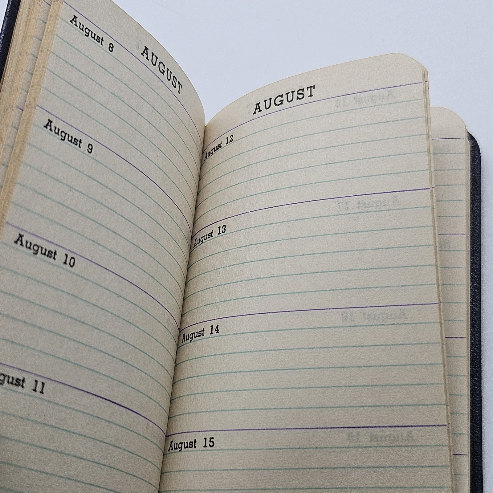 Vintage pocket diary or memorandum book with sections for appointments,…