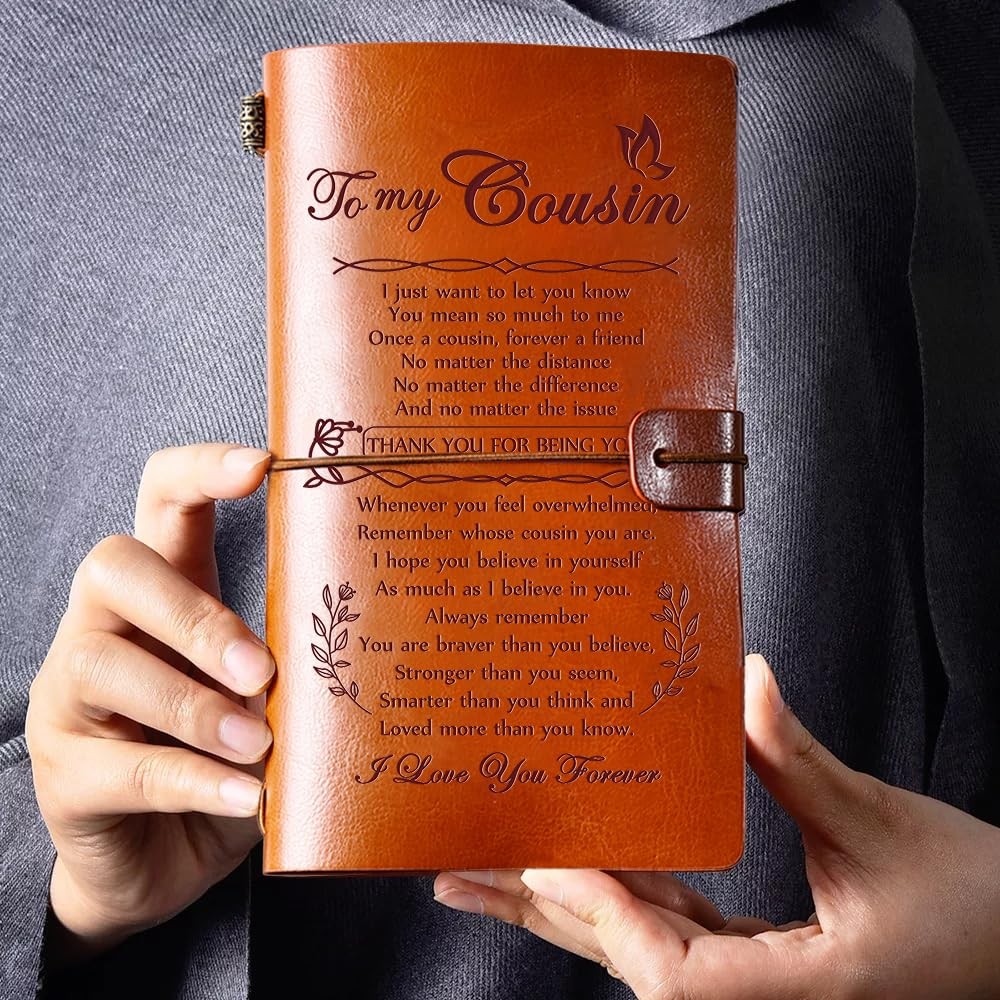 Cousin Gifts Women 140 Pages Leather Journal Birthday Graduation Present