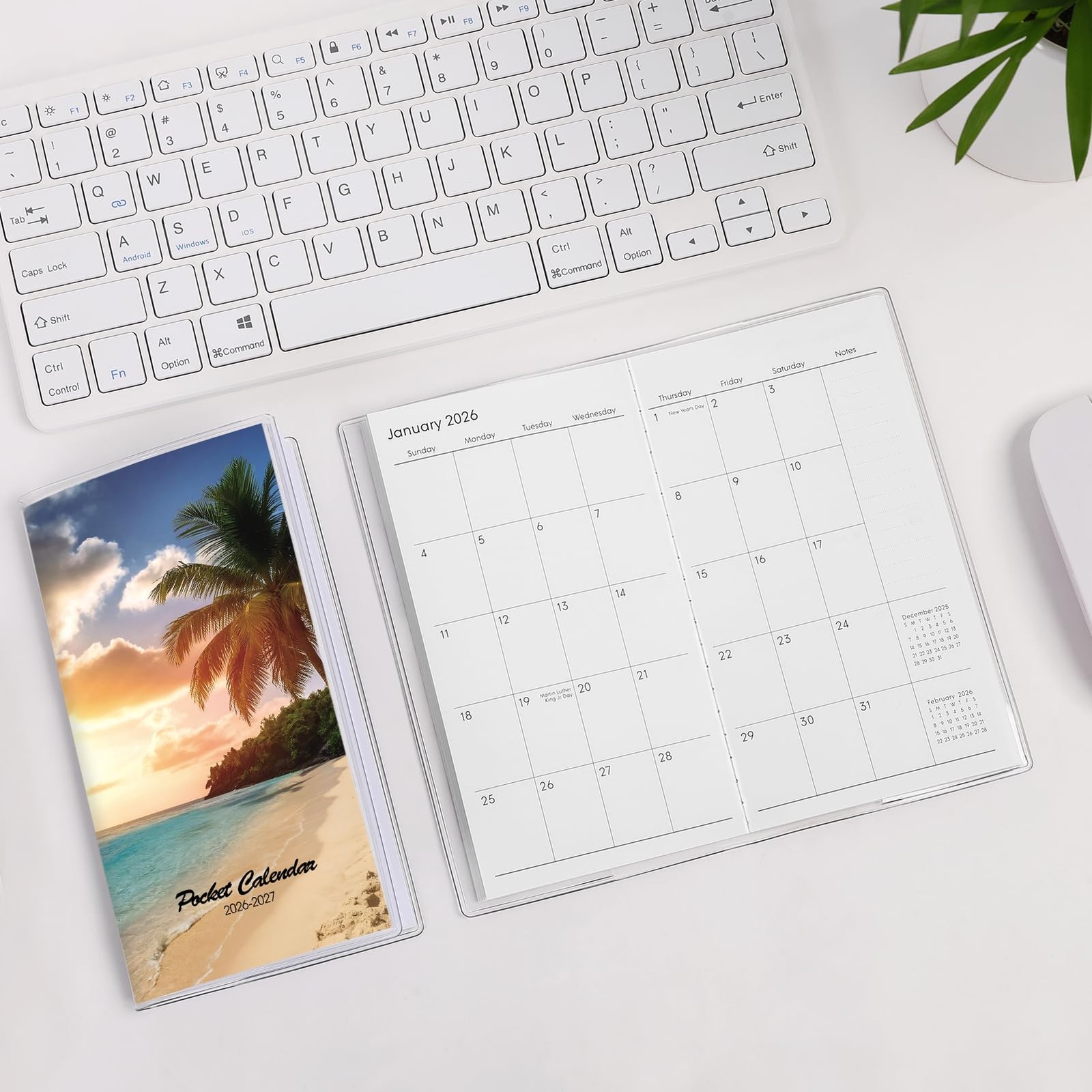Pocket Calendar 2026-2027 Purse Monthly Planner 3.7″ x 6.7″ January 2026
