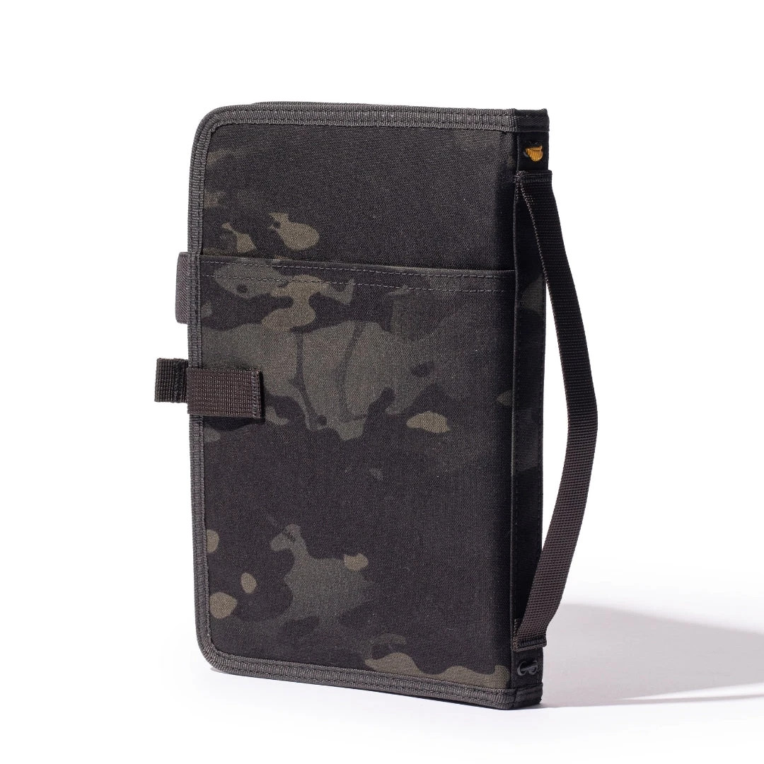 Lochby Field Journal Black Camo A5 Planner Cover | Water Resistant Waxed Canvas