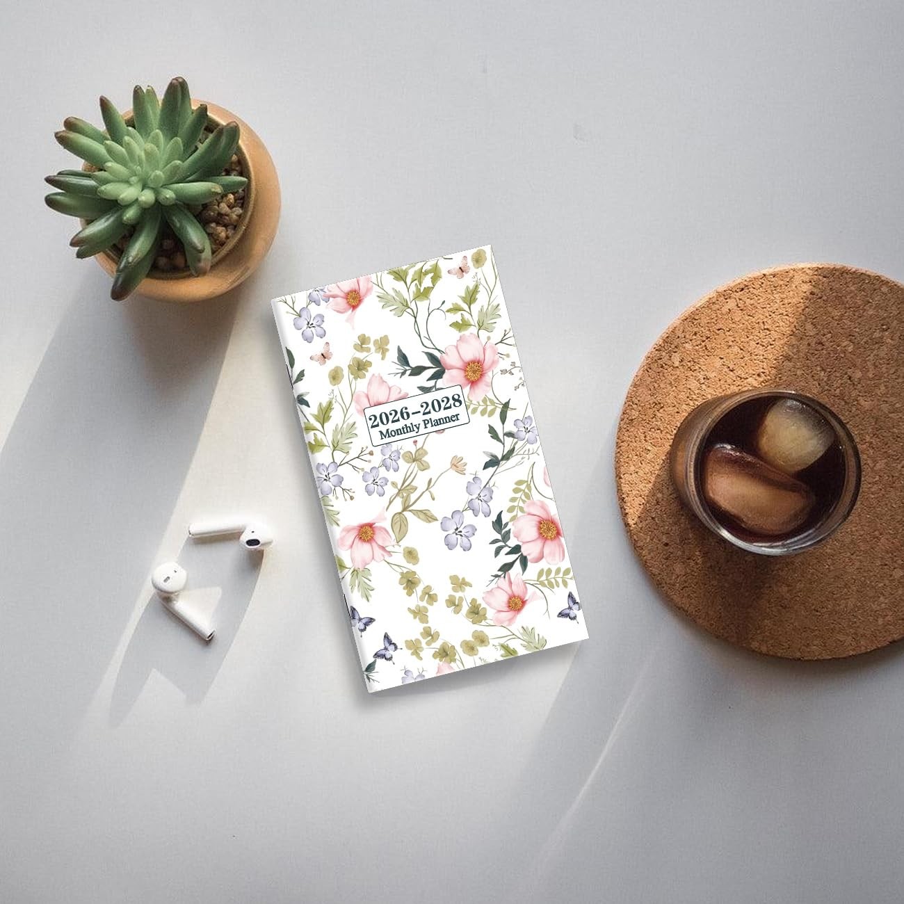 20262028 Pocket Calendar for Purse, Mini Monthly Planner 3.5″x6.5″,Flower