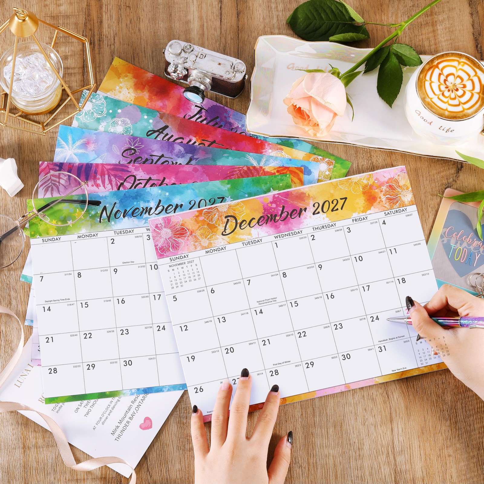Magnetic Calendar 2026-2027 – July 2026 – December 2027, 8″ x 10″, colorful