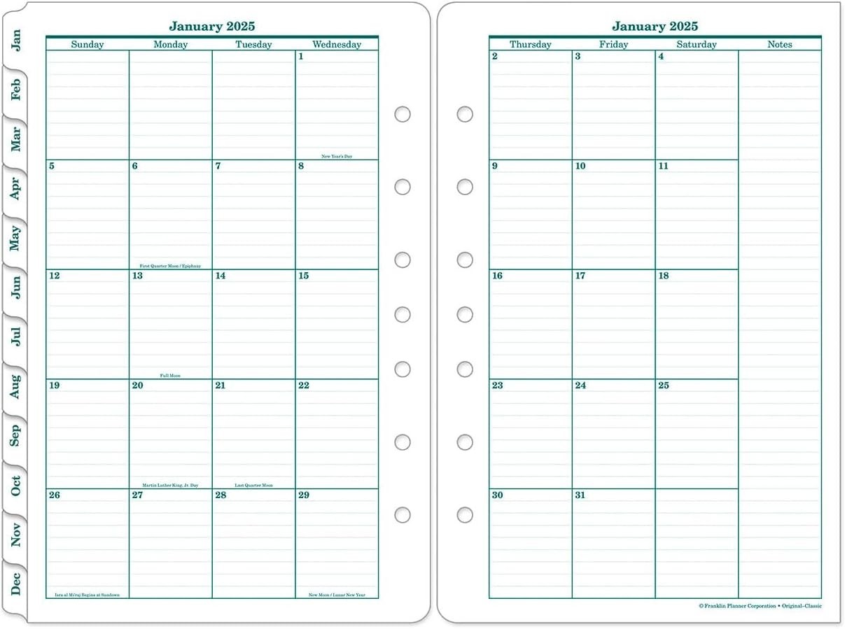 2025 Classic Two-Page Per Day Ring-Bound Planner for Inspired Organization