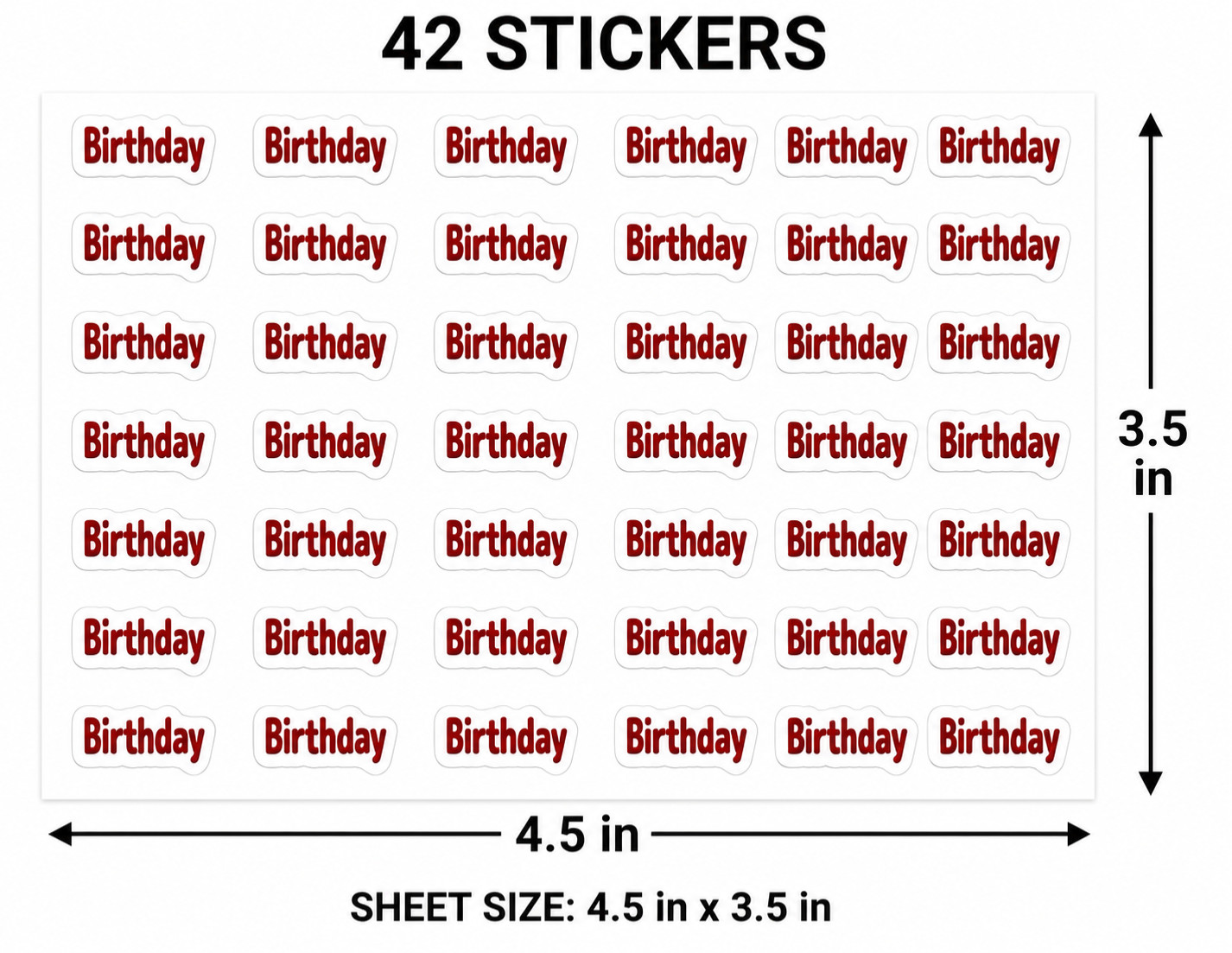Dayplanner Daytimer Reminder Stickers 1/2inch Calender on 4.5×3.5 inch card