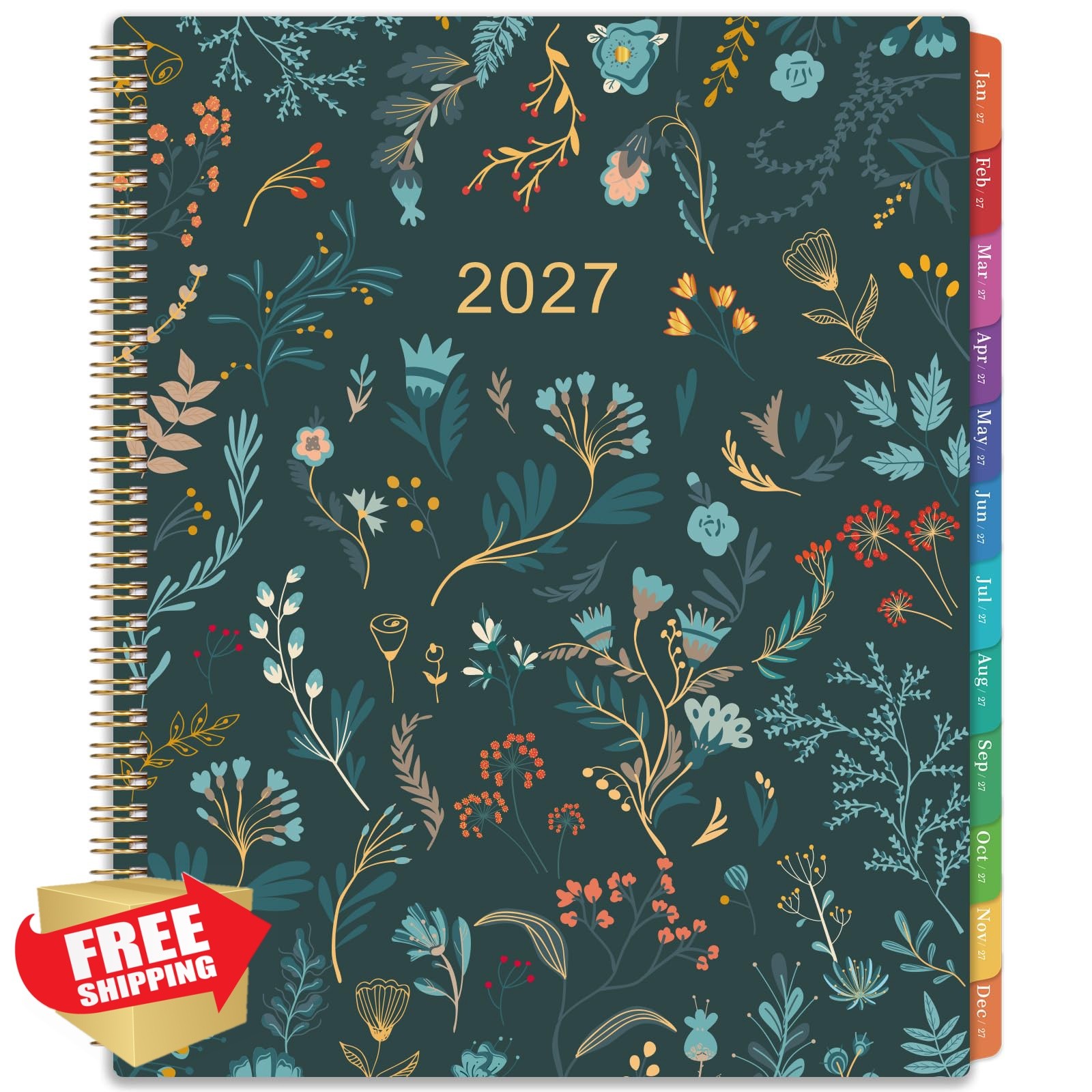 Artfan 2027 Planner Green 9×11 Monthly Tabs