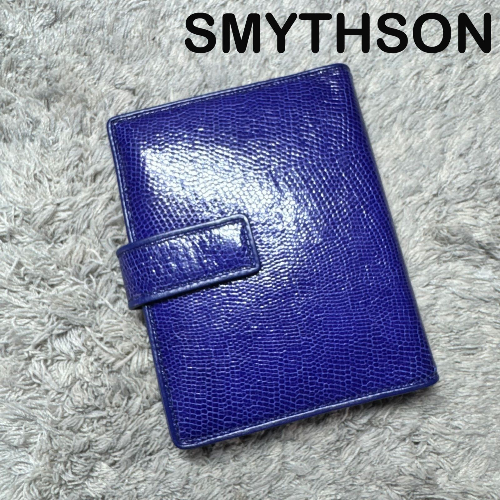 SMYTHSON System Notebook Notebook Cover Leather Blue with Gold Pen Used