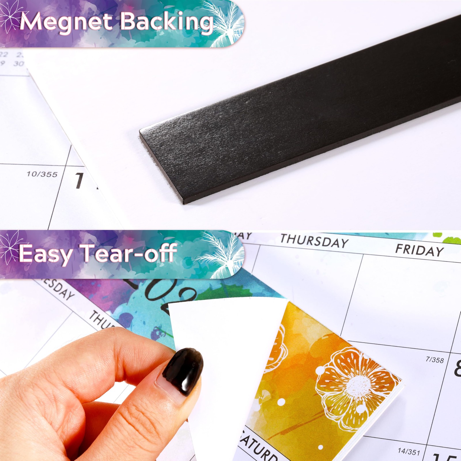 Magnetic Calendar 2026-2027 – July 2026 – December 2027, 8″ x 10″, colorful