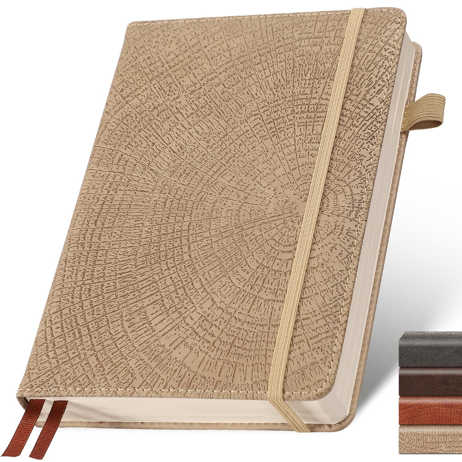 Lined Journal Notebook,256 Pages,A5 Size (5.7” x Lined-A5, Khaki