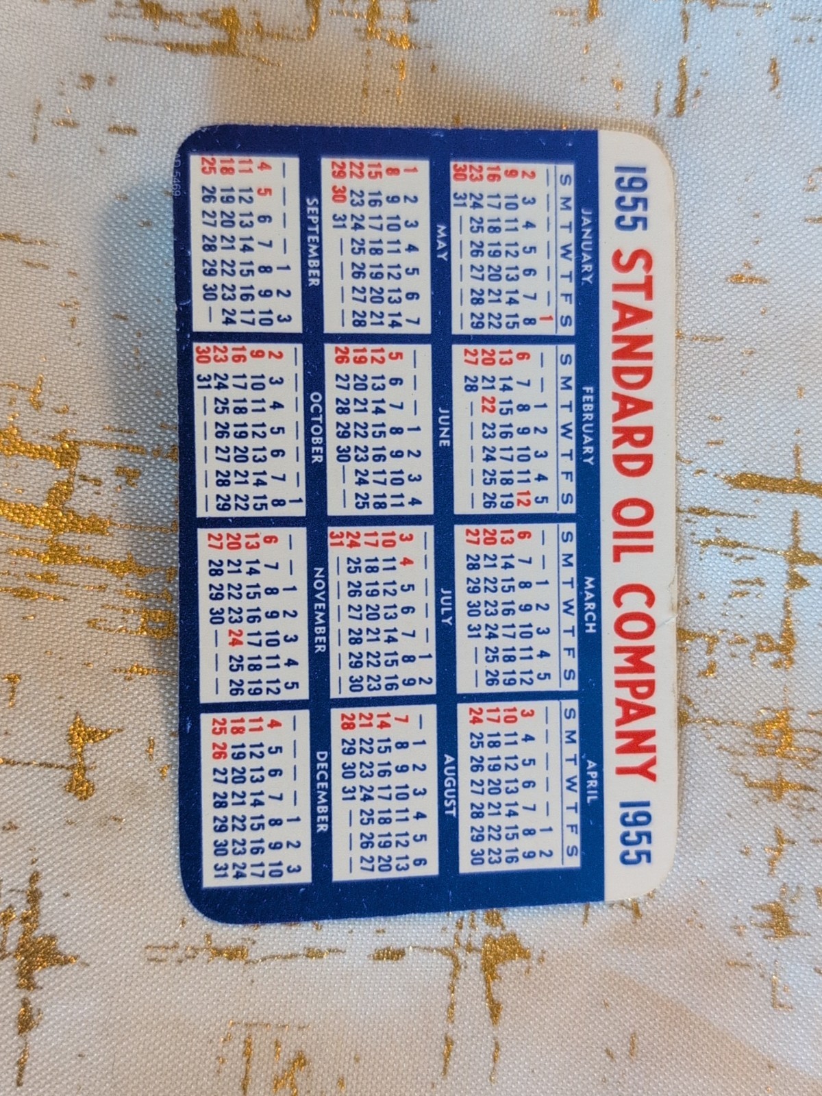 1955 Standard Oil Company Calendar Card Advertisement VTG 4″X2.5″