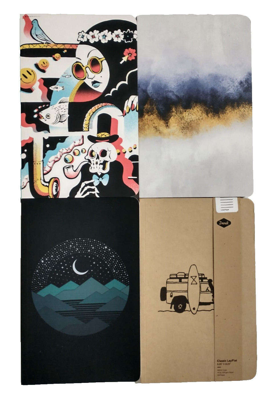 NEW – LOT of 4 – DENIK Journal / Notebook – Art Classic LayFlat – 144 pages ea.