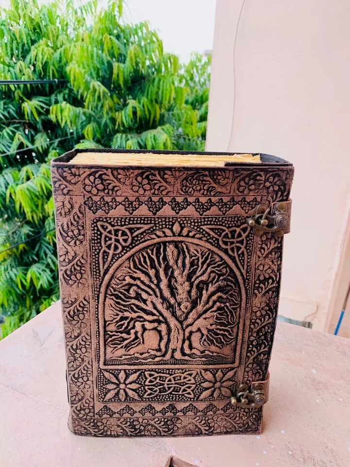 Tree of Life Leather Journal Notebook (600 Pages)- Genuine Leather Antique Vi