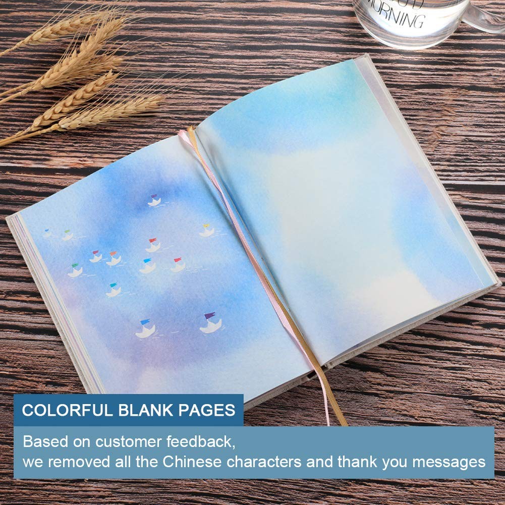 Colorful Blank Notebook, Unruled Personal Diary Journals to Write in for Wome…