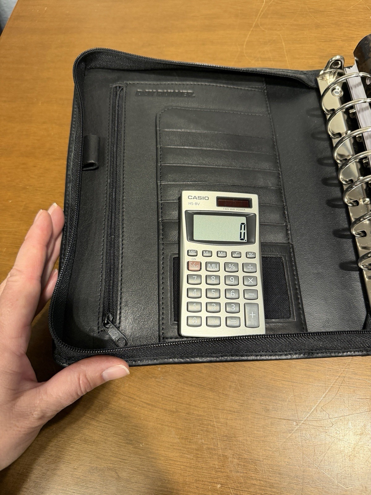 Vintage Day Runner Pro Business System Black Leather 7-Ring Binder Planner 8×10”