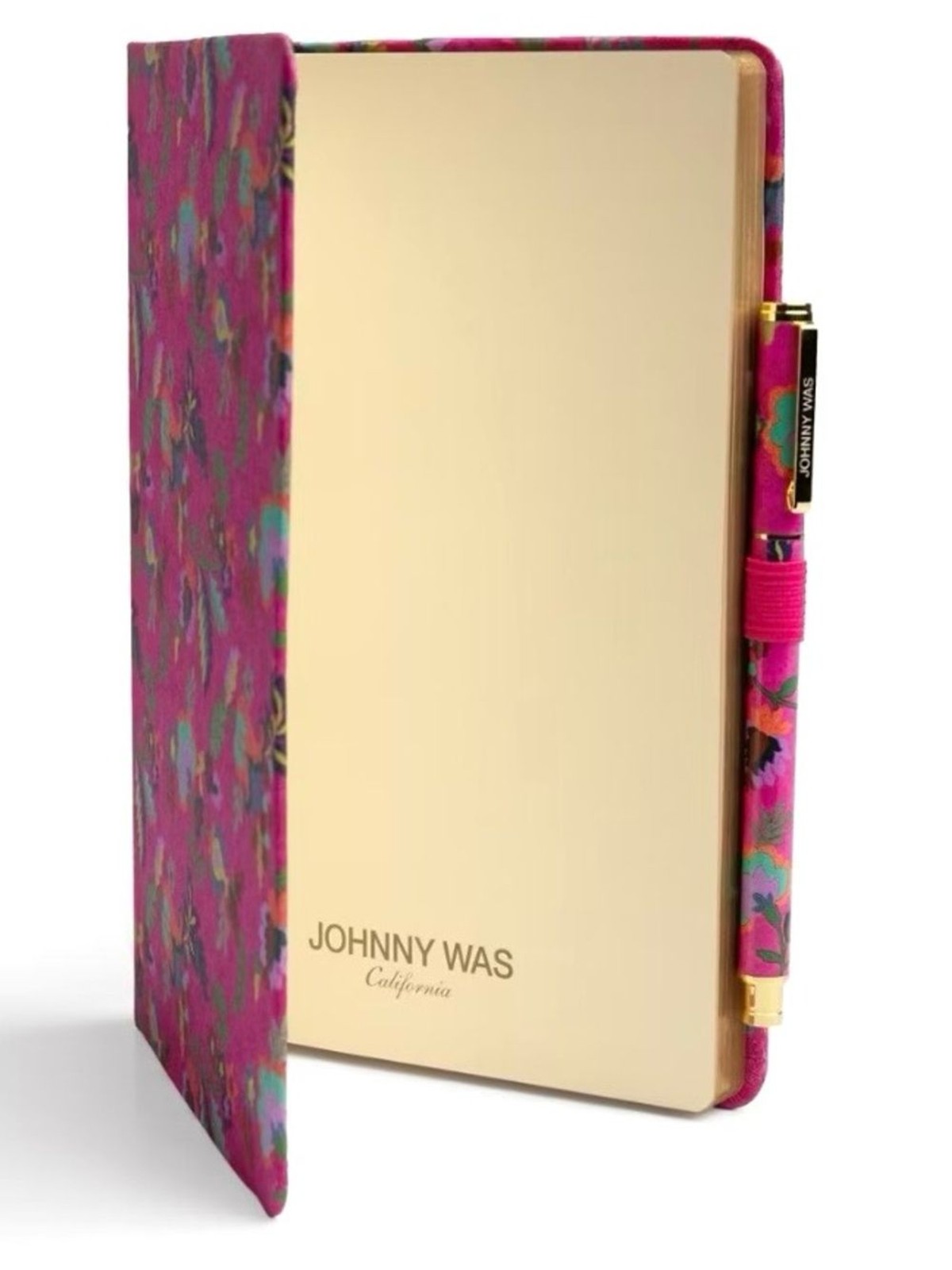 NEW Johnny Was Verney Journal and Pen Set Silk Blend Floral Pink Size 8.5″ x 6″