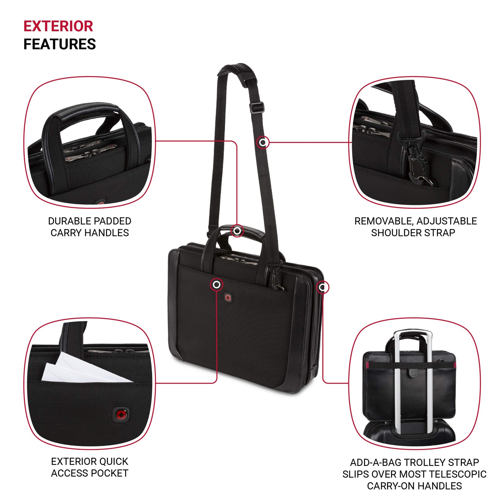 Wenger Luggage Proxy Zippered Laptop Presentation Padfolio, Black, 14-inch (6…