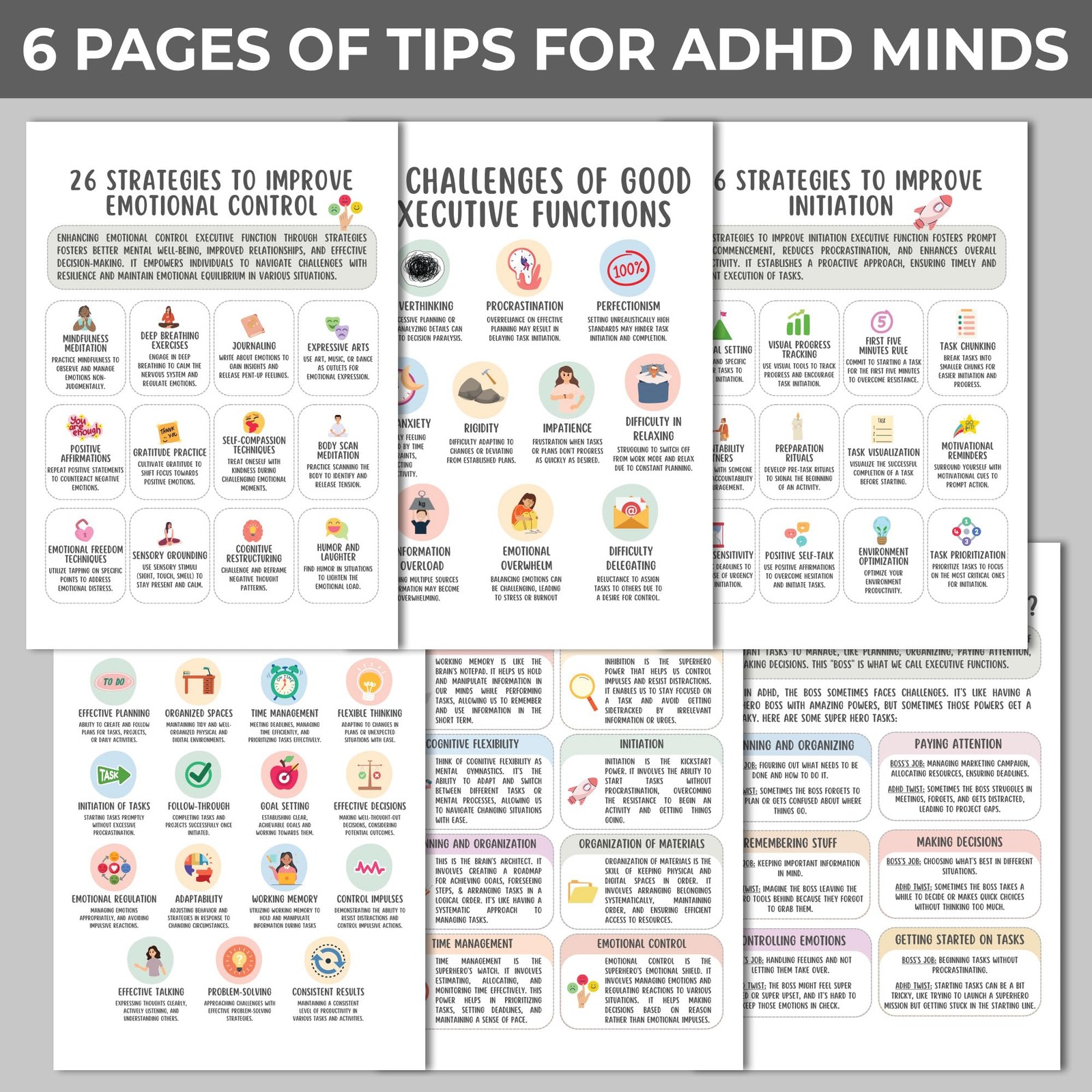 ADHD Cleaning Planner, and Organizing 1 Pack, Multi-colored