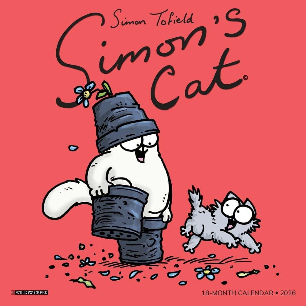 Willow Creek Press, Simons Cat 2026 Mini Wall Calendar, 7” X 7”, Multi
