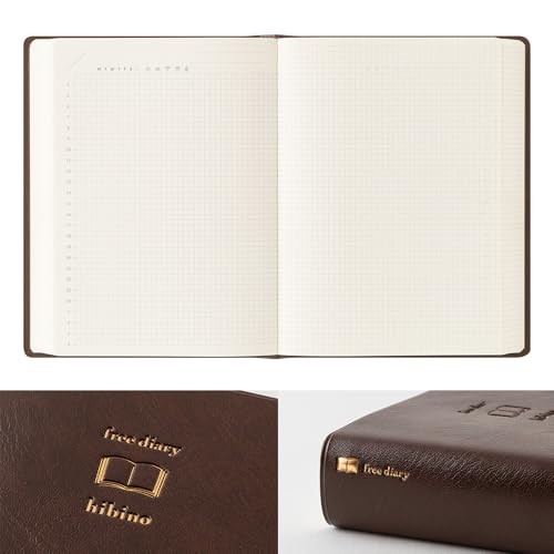MIDORI hibino Free Diary A6 2 Pages Day 383 Days Brown 15396006 Japan New