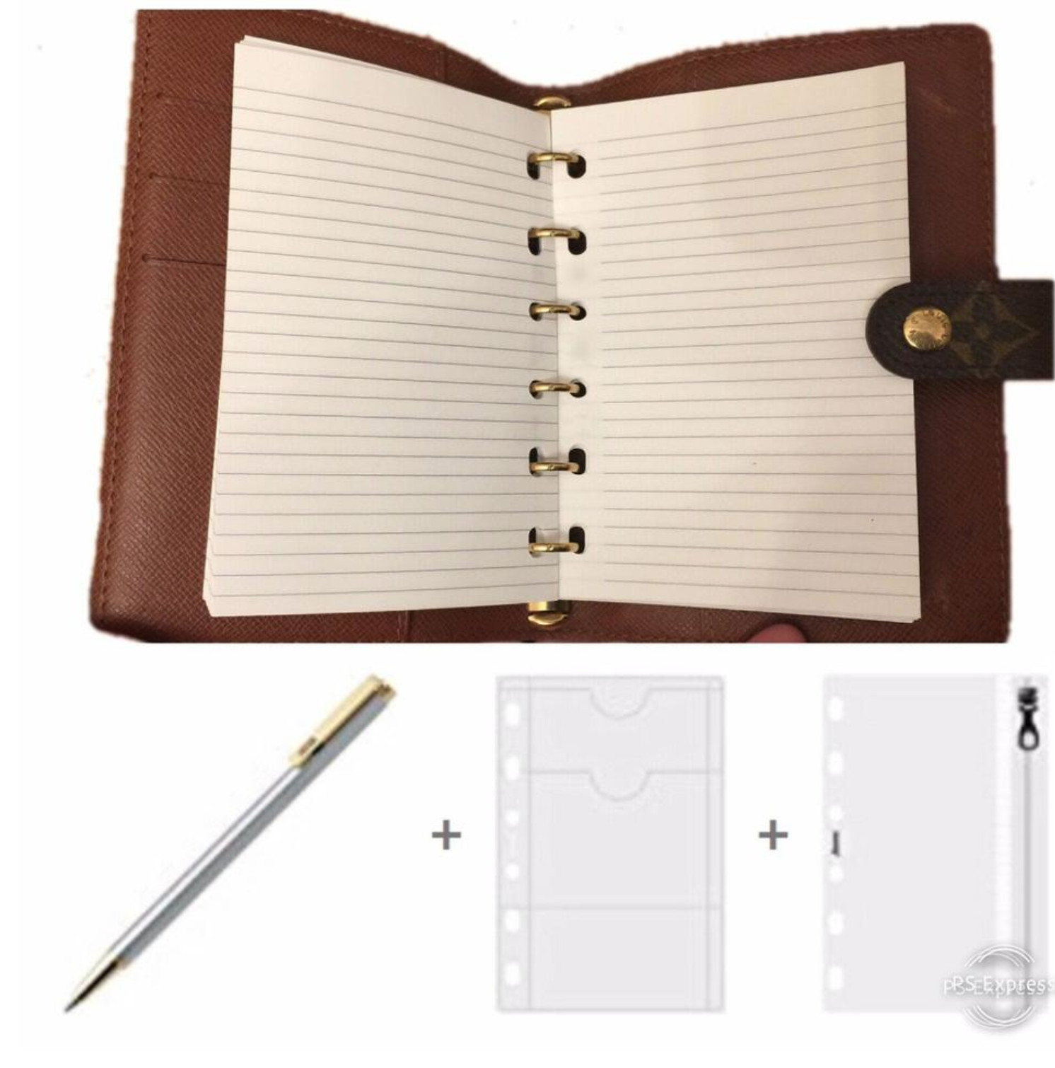 fits Louis Vuitton PM Small LV Agenda: Planner Refill Paper +Pouch + Insert Pen