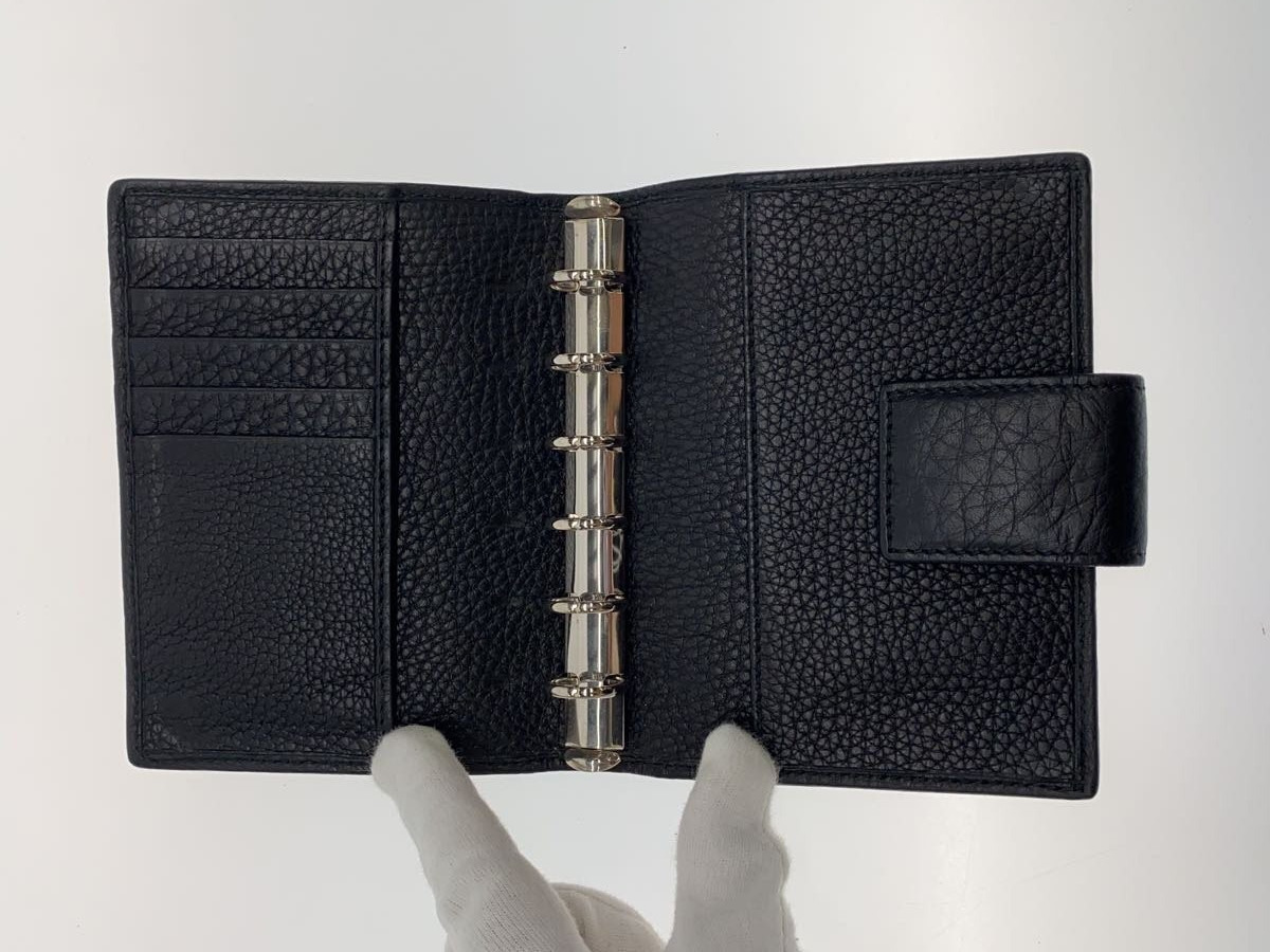 GUCCI Agenda Planner Notebook Cover Black Leather 6 Ring 245821 Japan Authentic