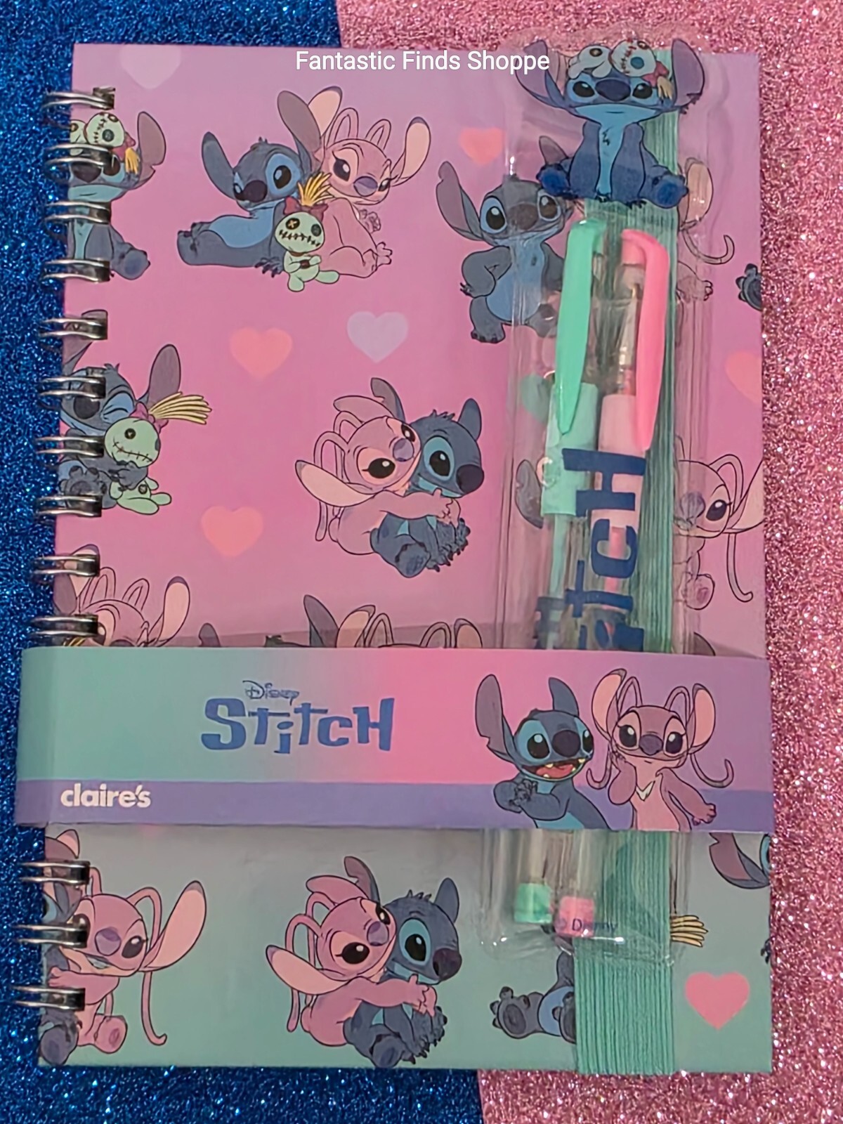 Disney Stitch Angel Scrump BFF Pen Set & Spiral Notebook Journal NEW UNUSED