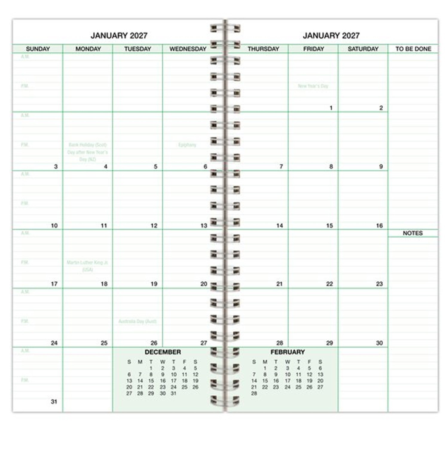 Day-Timer Jan-Dec2027, 2-Pg/Day INDEXED Planner PKT 3-1/2 x 6-1/2″ EXTRAS