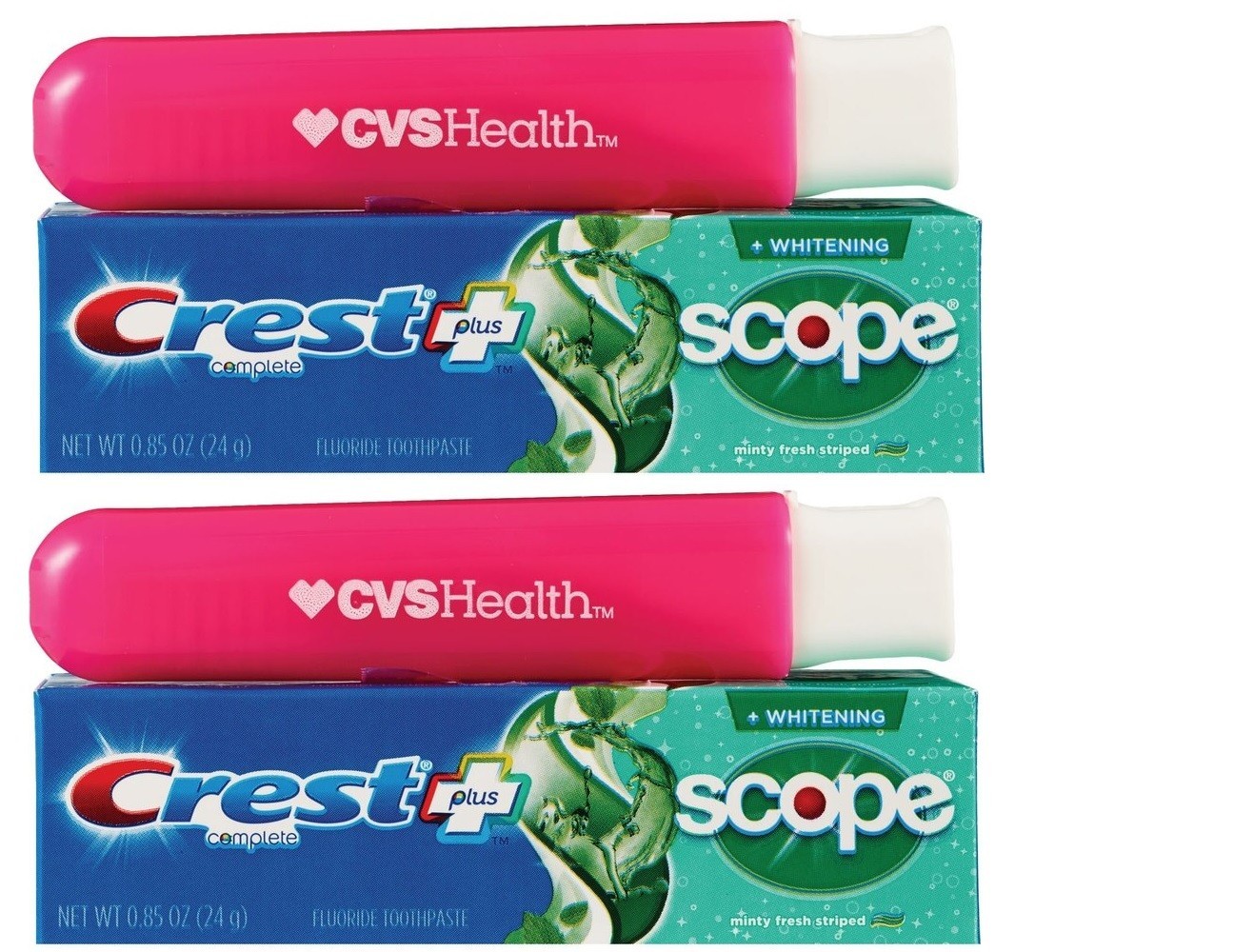 CVS Travel Toothbrush + CREST Complete Whiteng Toothpaste Colors Pack of 1 or 2
