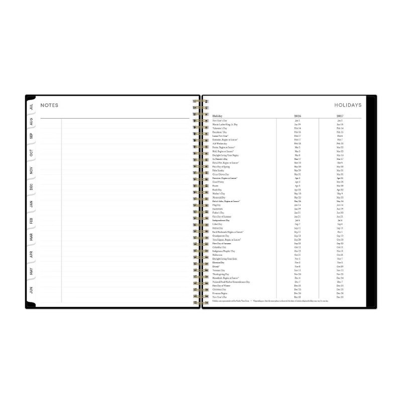 Blue Sky 8.5″x11″ 2026-2027 Weekly/Monthly Planner BS Black PP Double Horizontal