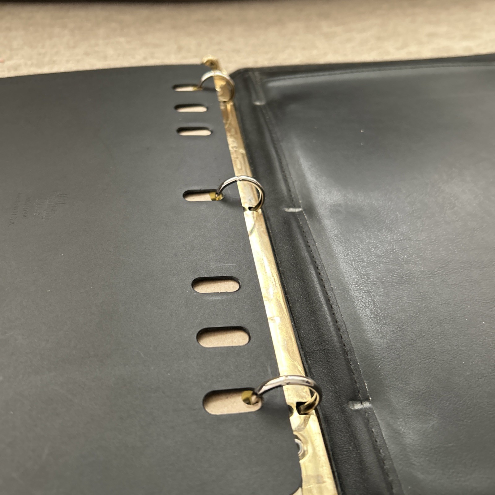 McKinley Made In America Black Leather Open 3-Ring Binder/Organizer/Legal Folio