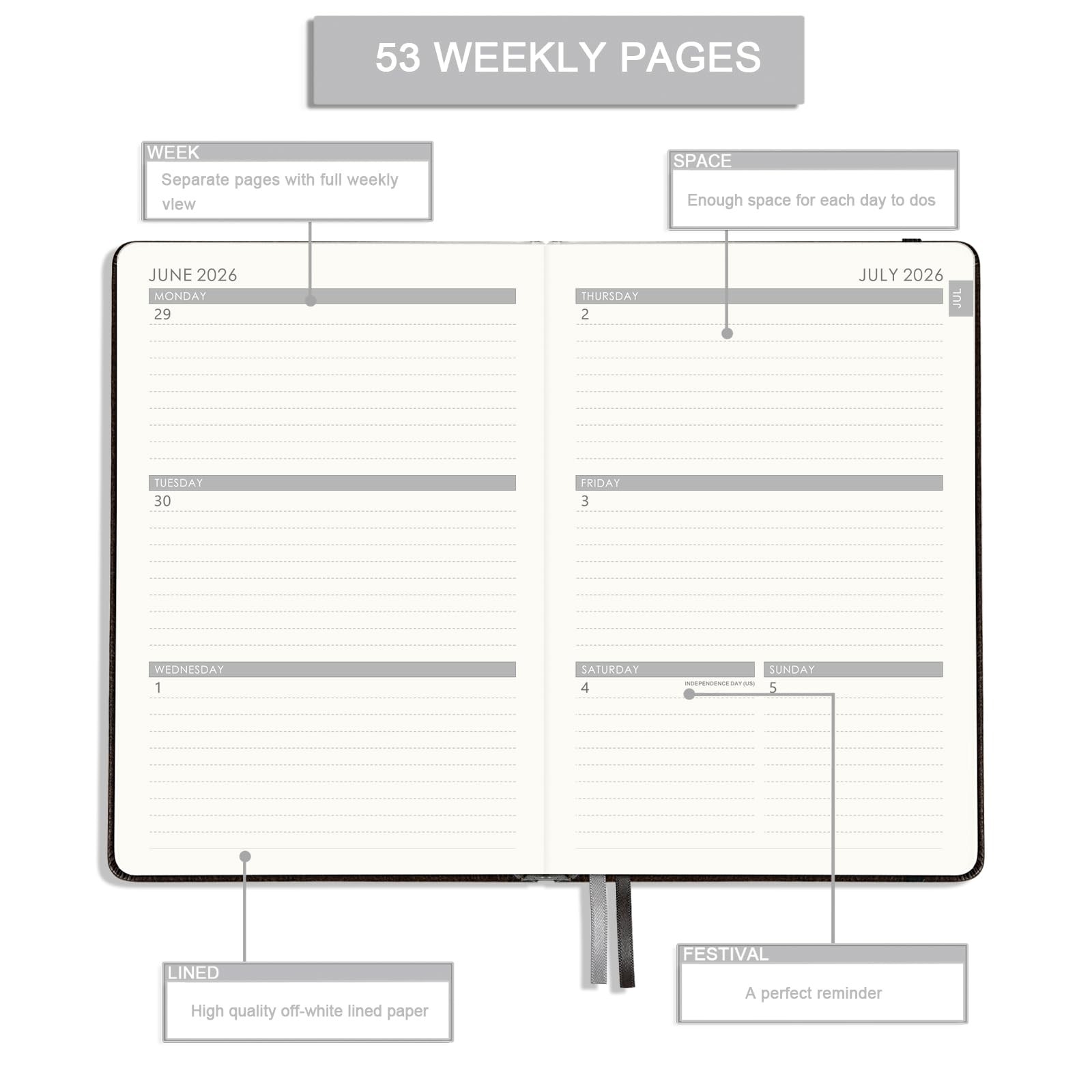 2026-2027 Planner – 2026-2027 Weekly Monthly Planner with Stickers, Jul 2026 …