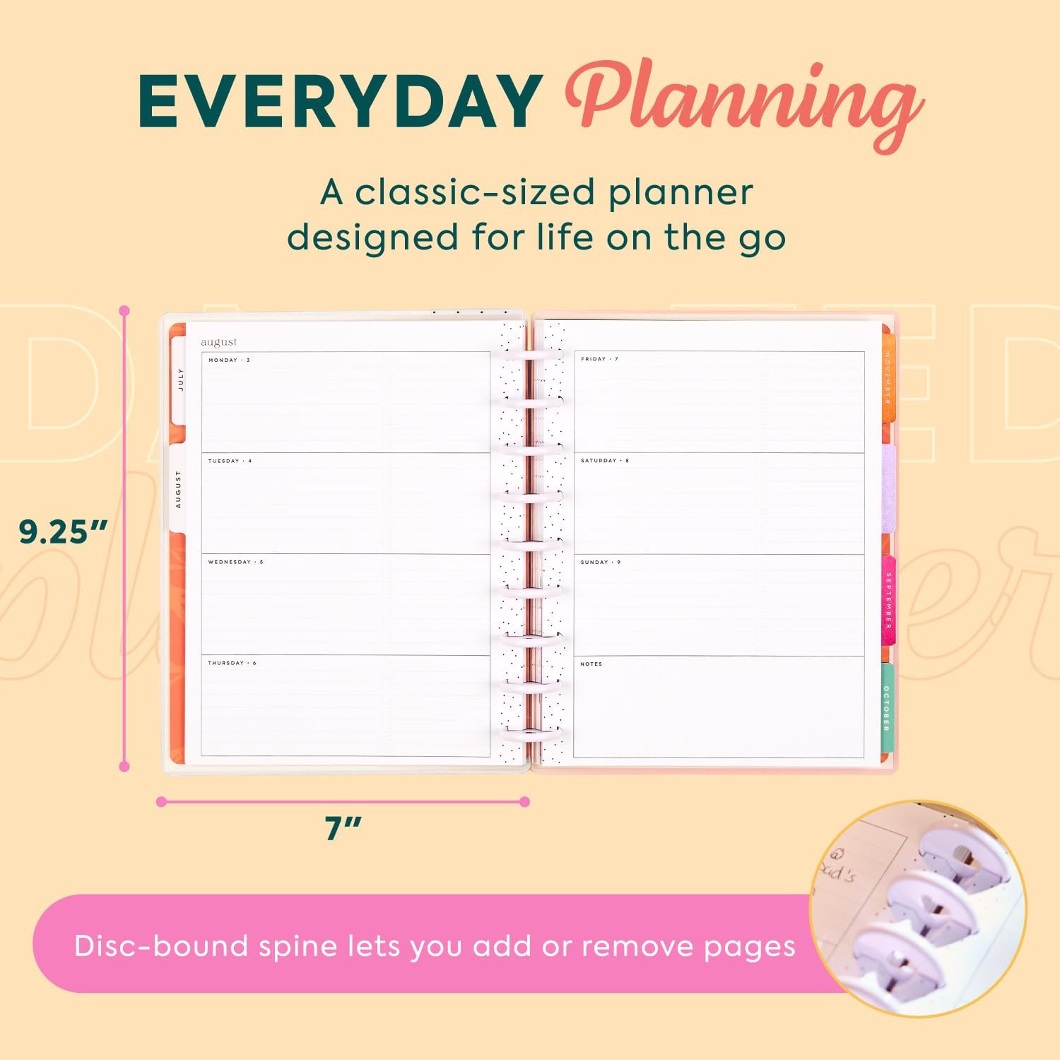 Happy Planner Disc-Bound Planner July 2026–June 2027, Includes 3 Extra Months an
