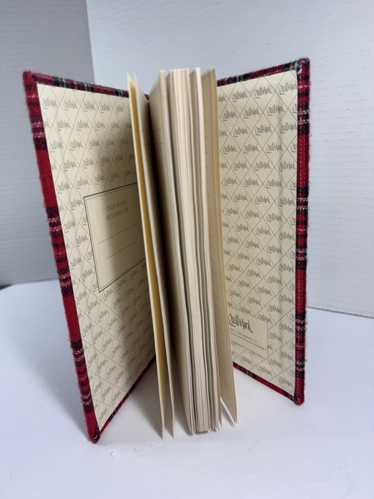 Vintage 1989 Red Plaid Flannel Quill Mark Journal USA Unused