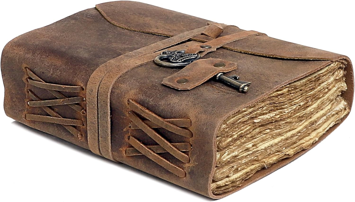 Cuero Vintage Leather Journal – Handmade Refillable Leather Bound Notebook with