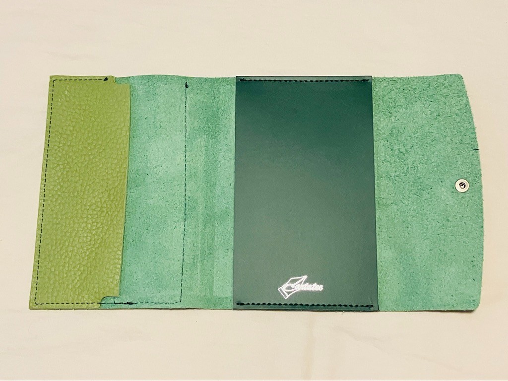 Grifos Italian Leather (Cartatec Brand) Green A6 Notebook Cover With Pen Holder