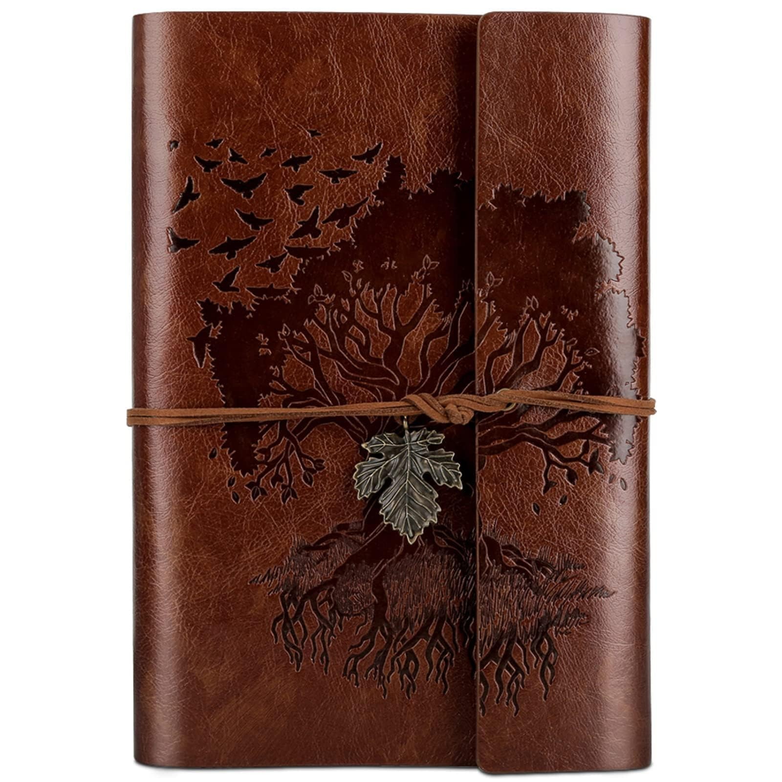 Leather Journals Notebooks with Blank Pages, Vintage Refillable A5, Brown