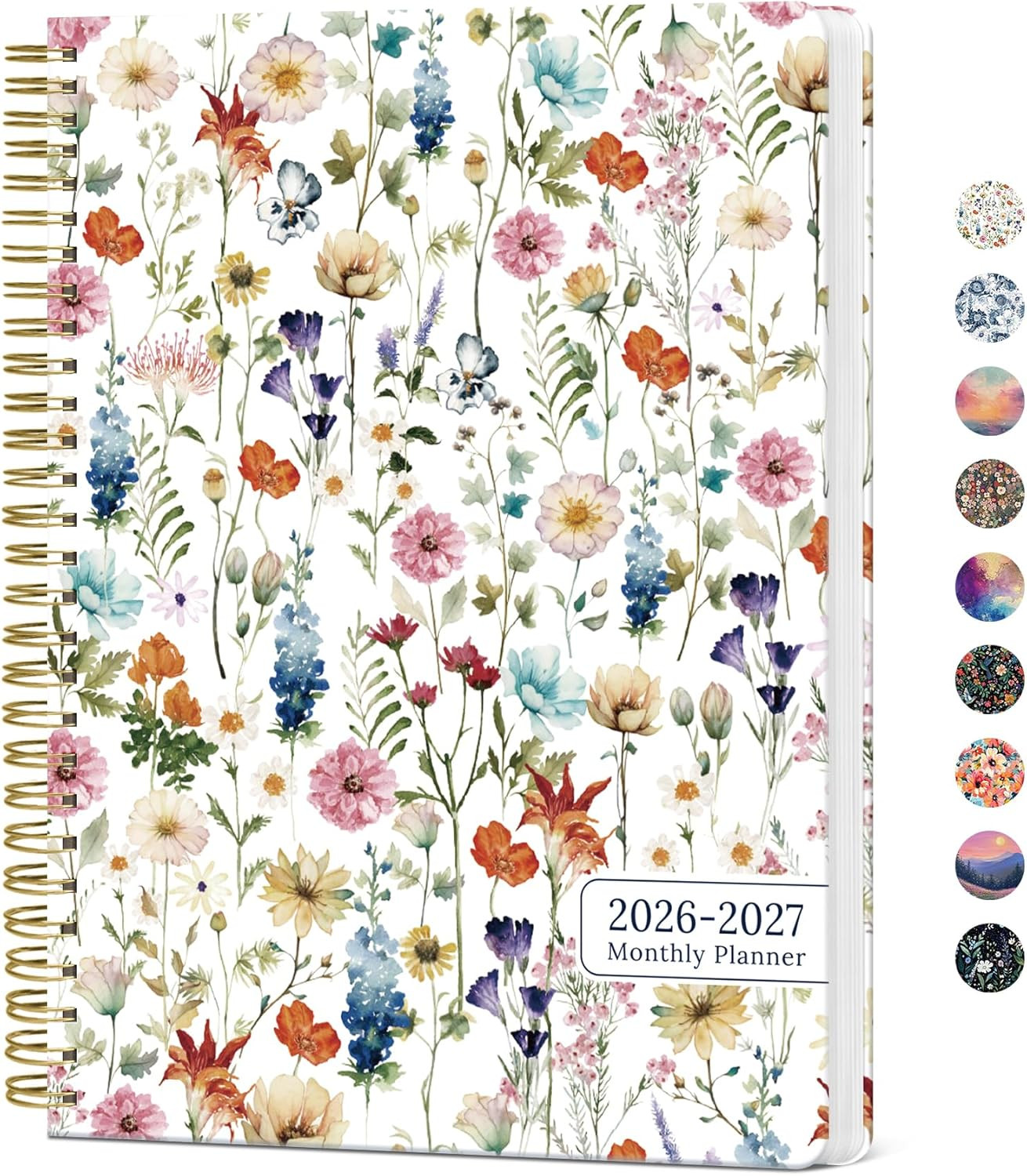 2026 2027 Monthly Planner 24 Month Wildflowers Calendar 7×10 Aesthetic Book Pack