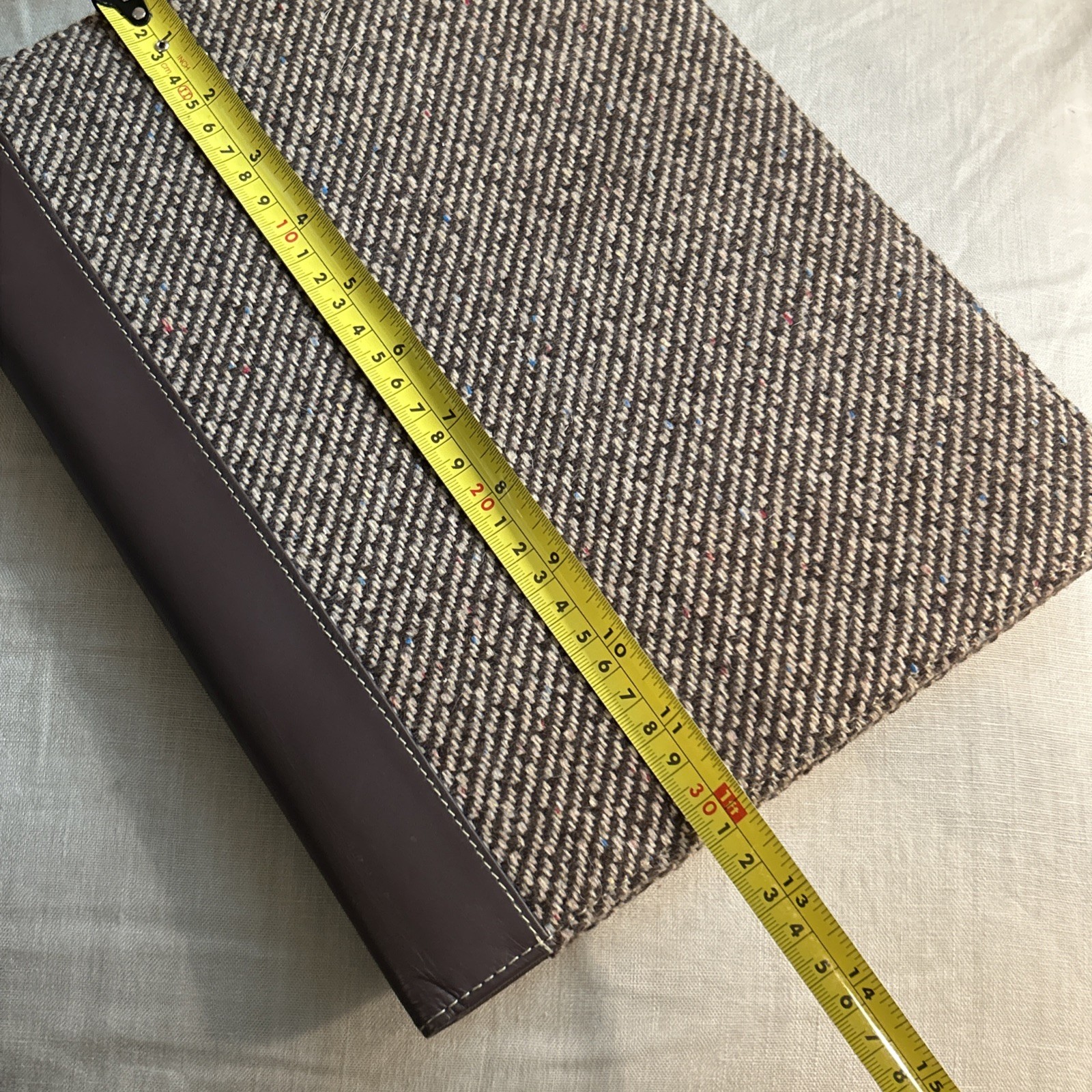 Vintage Buxton Brown Tweed Legal Pad Folio 12”x 9.5”