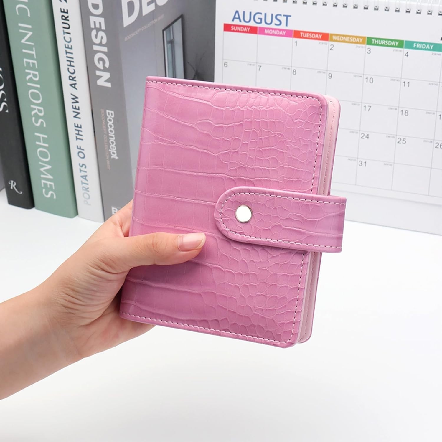 NatSumeBasics White A7 Binder Wallet Cash Envelopes Budget Binder Crocodile F